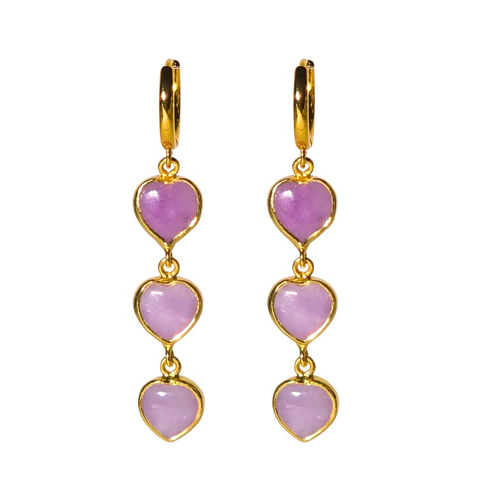 Pendientes en plata con baño de oro y tulita.