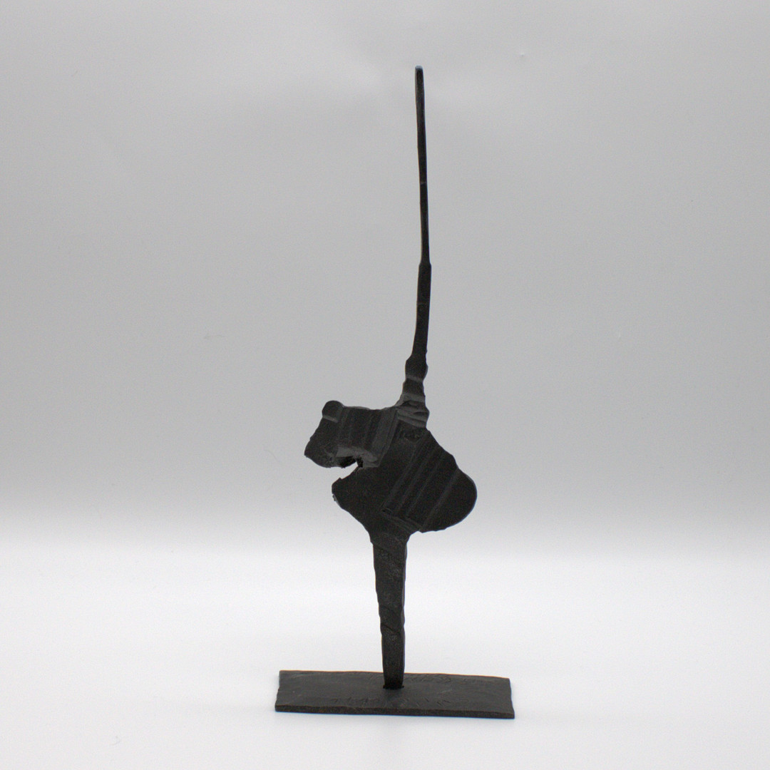 ALFRED SCHMIDT TRAPPENKAMP. ABSTRAKTE STAHLSKULPTUR, BRUTALISMUSS DESIGN UM.