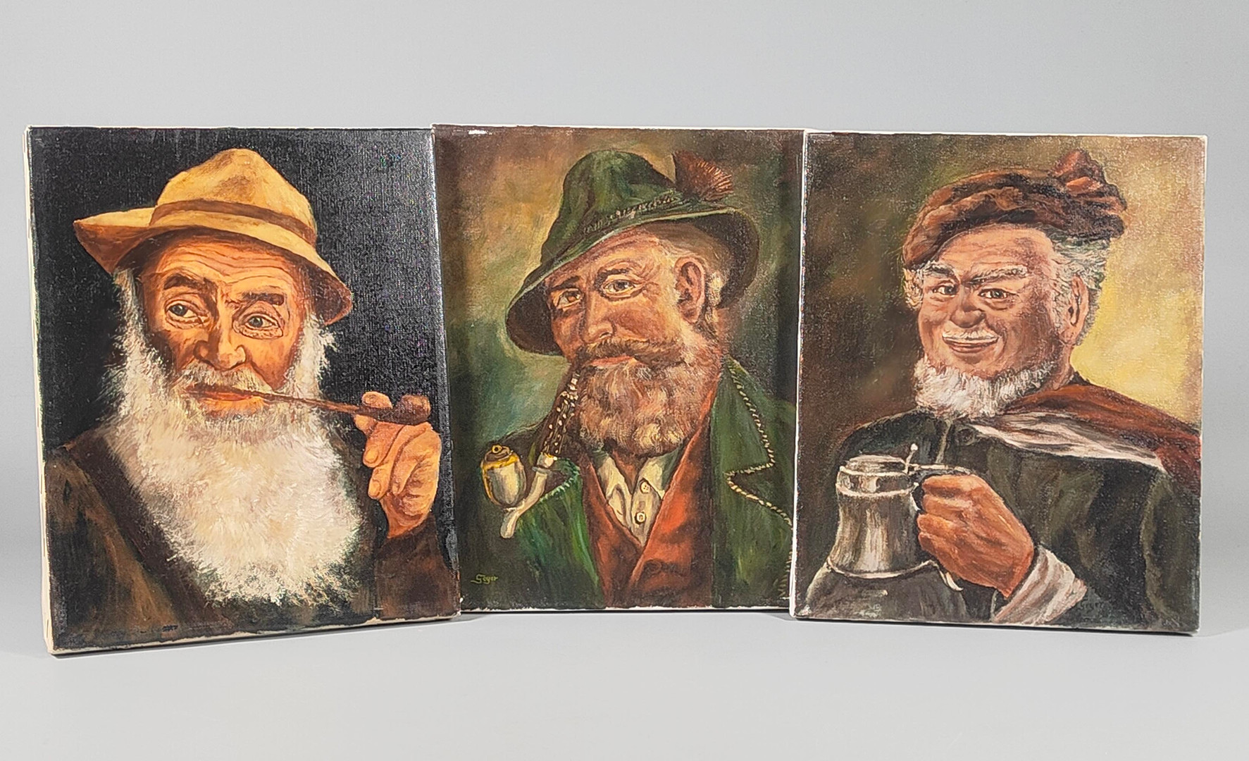 3 Herren in Tracht, signiert Geyer.