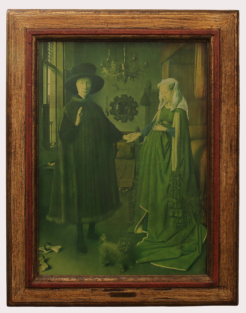 TAVLA OLJETRYCK EFTER Jan Van Eyck, Makarna Arnolfini.