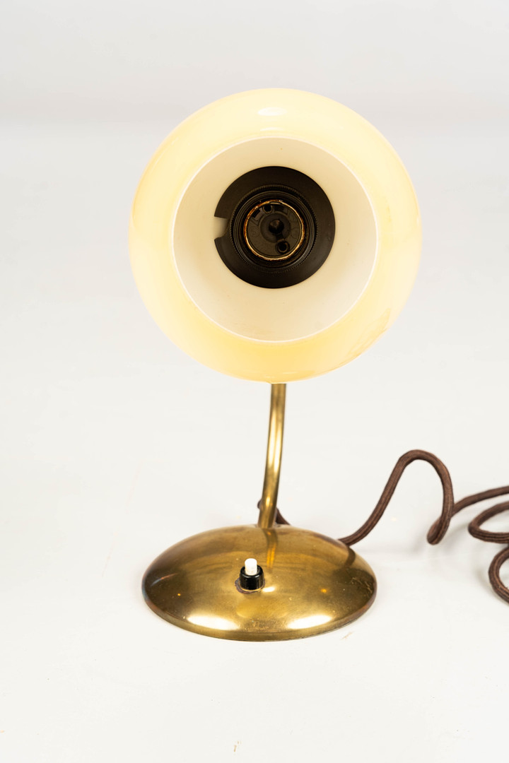 Bordslampa, glas/mässing, art deco, 1930/40-tal.