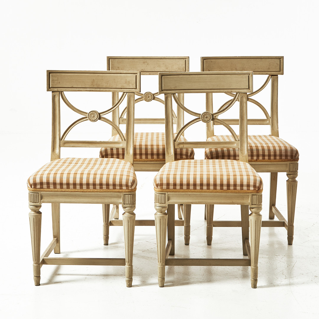 STOLAR, 4 stycken, s.k. "bellmansstolar", gustaviansk stil, 1900-tal.