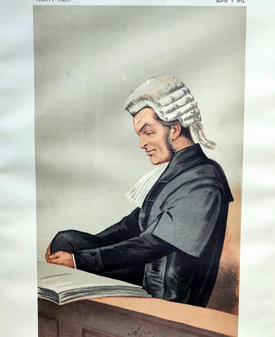 Colección de 5 "Caricaturas de juristas" de láminas a color. Para la revista Vanity Fair.