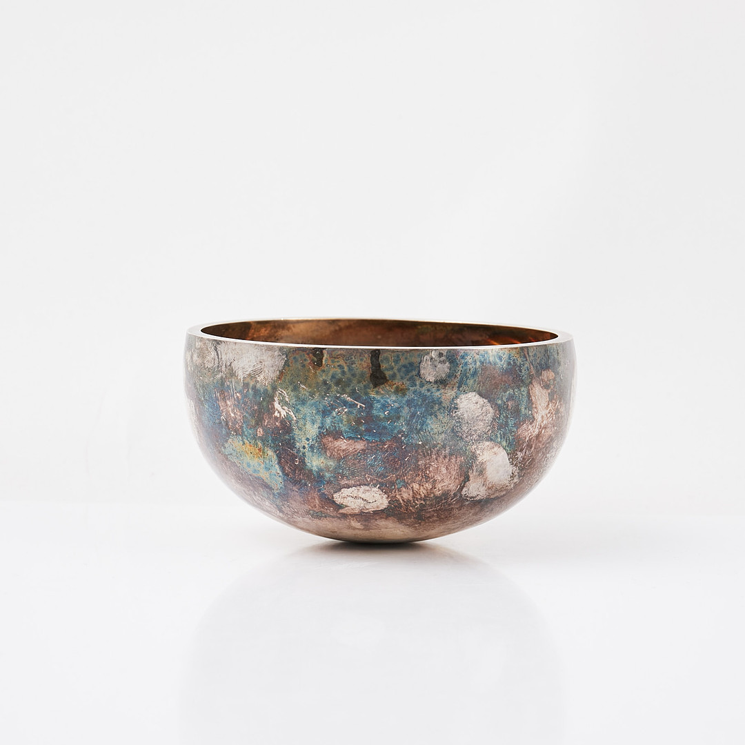 ANNA "CONNI" HULTBERG. Skål, sterlingsilver med förgylld mynning, rund träckt form, Stockholm, 1978.