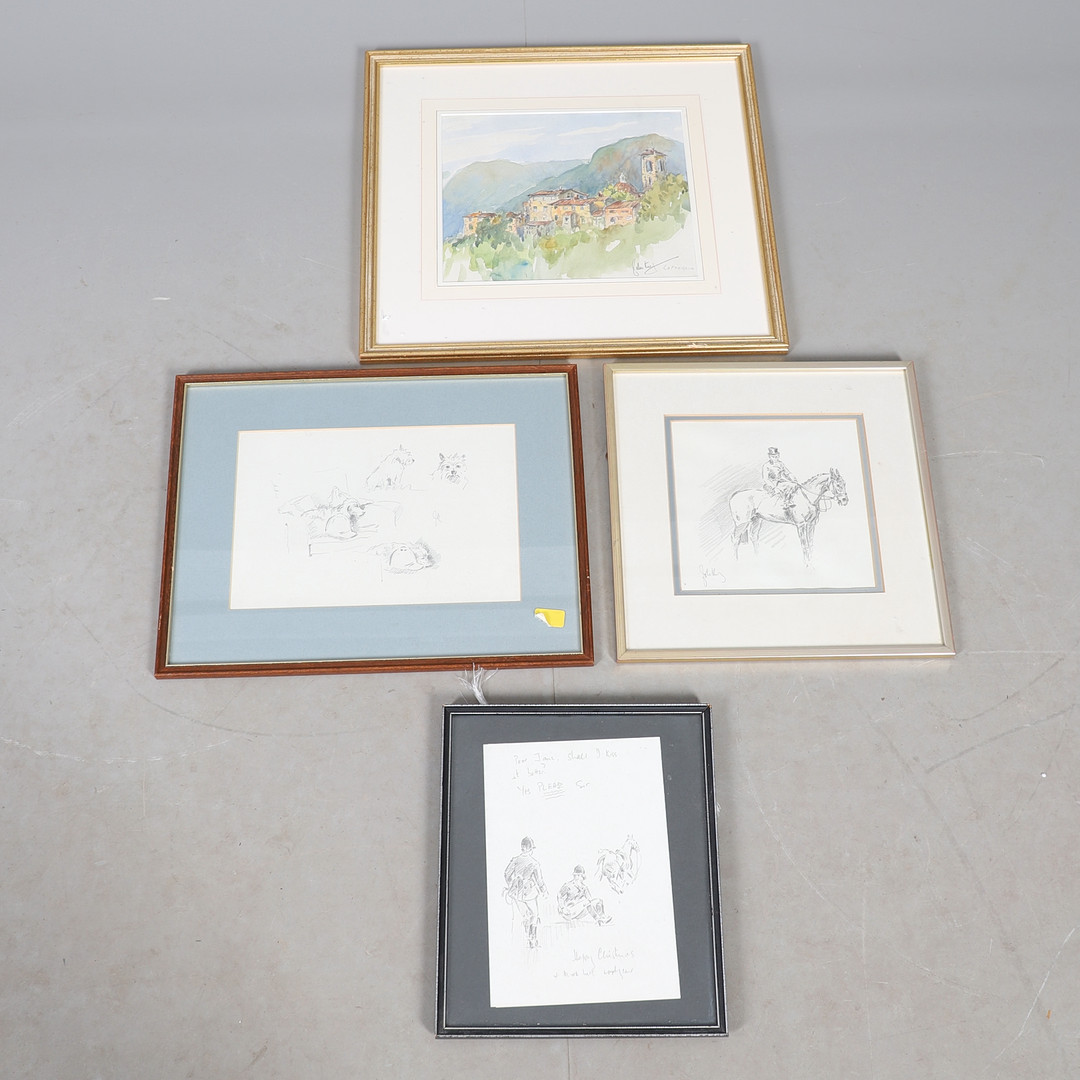 JOHN KING (1929-2014). LOPPEGLIA, AND THREE PENCIL SKETCHES BY THE SAME HAND (4).