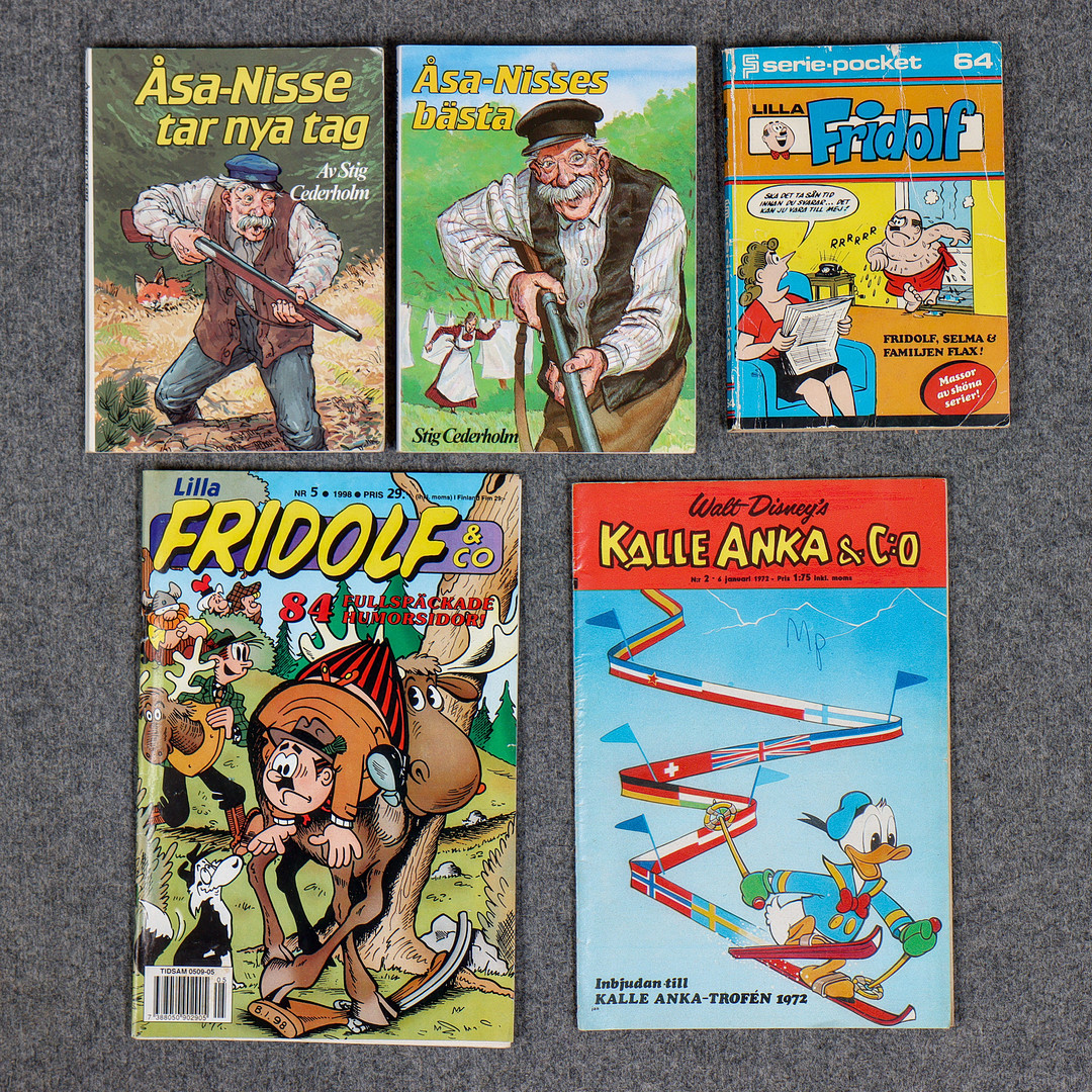 SAMLING SERIETIDNINGAR, FRIDOLF, 91:AN, KRONBLOM, TINTIN M.FL, 1900-TAL.