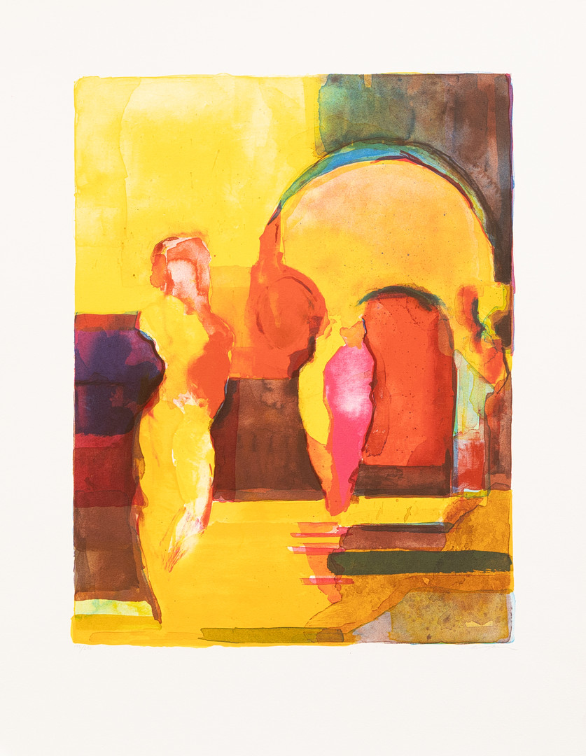 ELISABETH JANSSON. Figurkomposition, litografi nr 172/290, signerad.