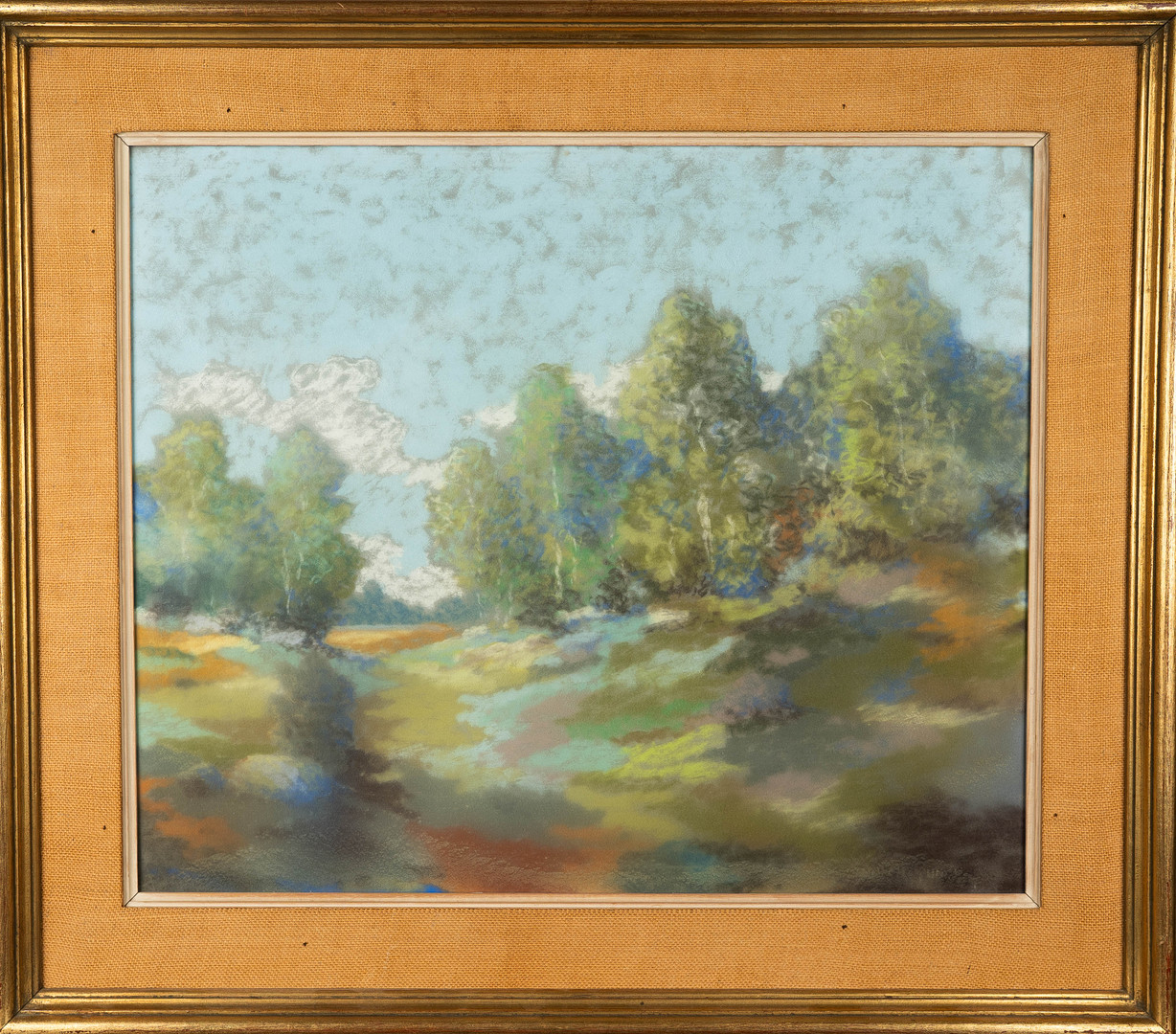 OIDENTIFIERAD KONSTNÄR. Pastell på papper, Landskapsmotiv, Signerad 1900-tal.