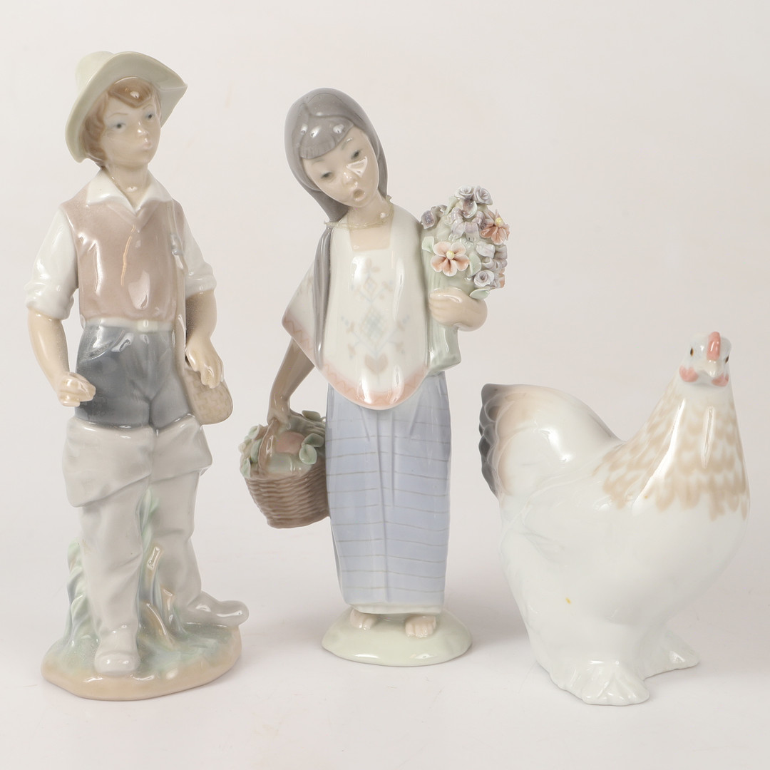 FIGURINER, 3 stycken, porslin, Lladro, Spanien.