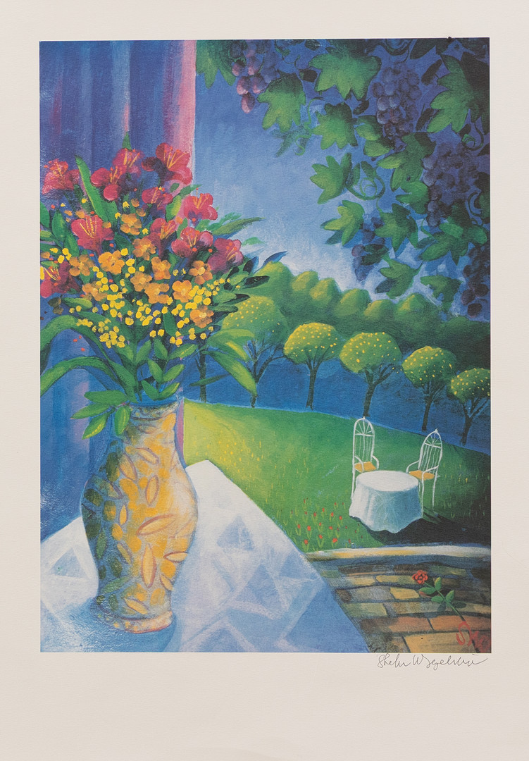 STEFAN W IGELSTRÖM (FÖDD 1953). Blomvas vid bord, reproduktion 400 ex, signerad.