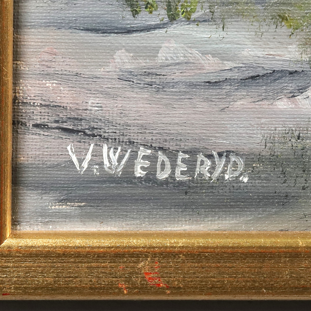 VALTER WEDERYD. Olja på duk, "Trollhättefallen", signerad.