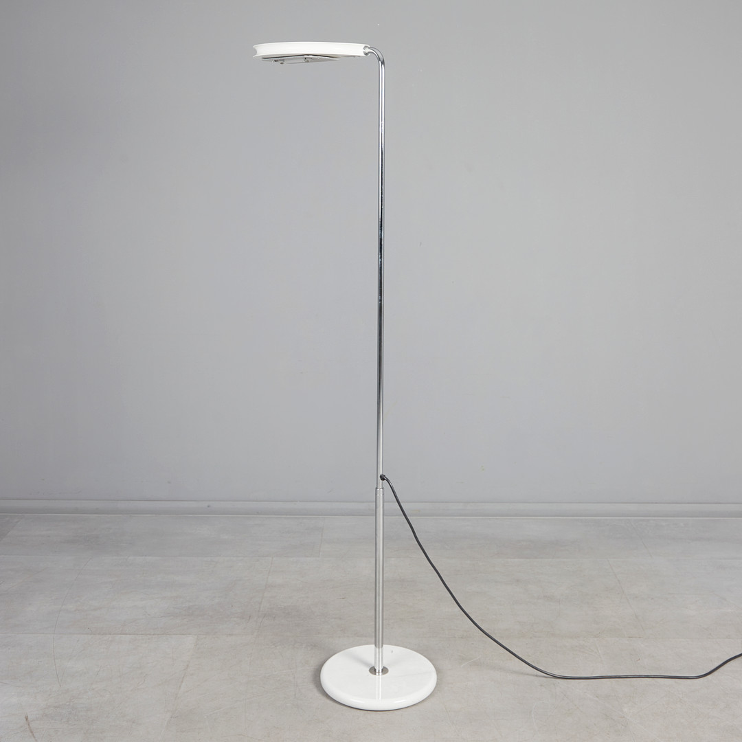 BRUNO GECCHELIN. Stehleuchte, Modell 'Mezzaluna', Stahl, Marmor, Aluminium, 1970er Jahre, Italien.