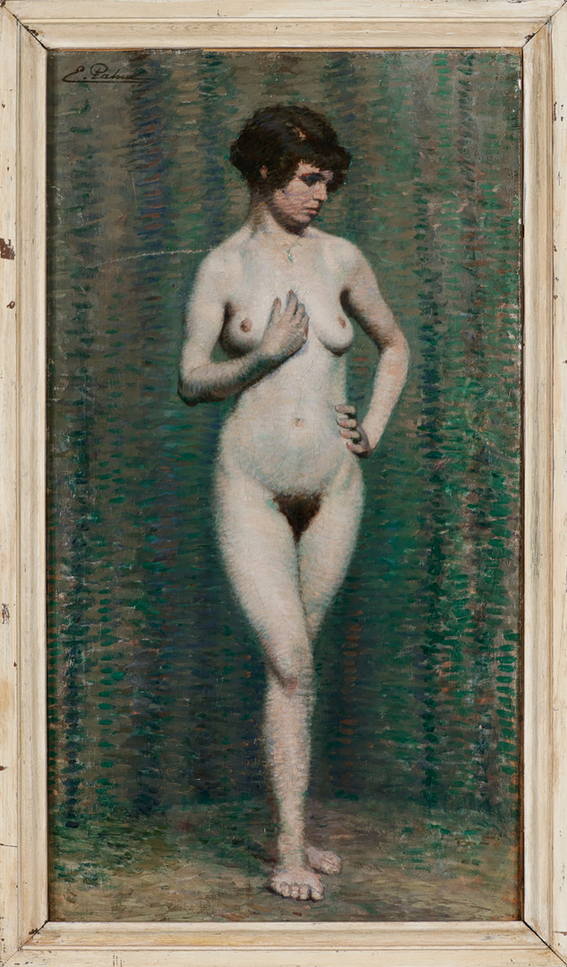 EMILE JOSEPH PATOUX (1893-1985). Modelstudie af nøgen kvinde, olie på lærred, signeret, 1920-30'erne.