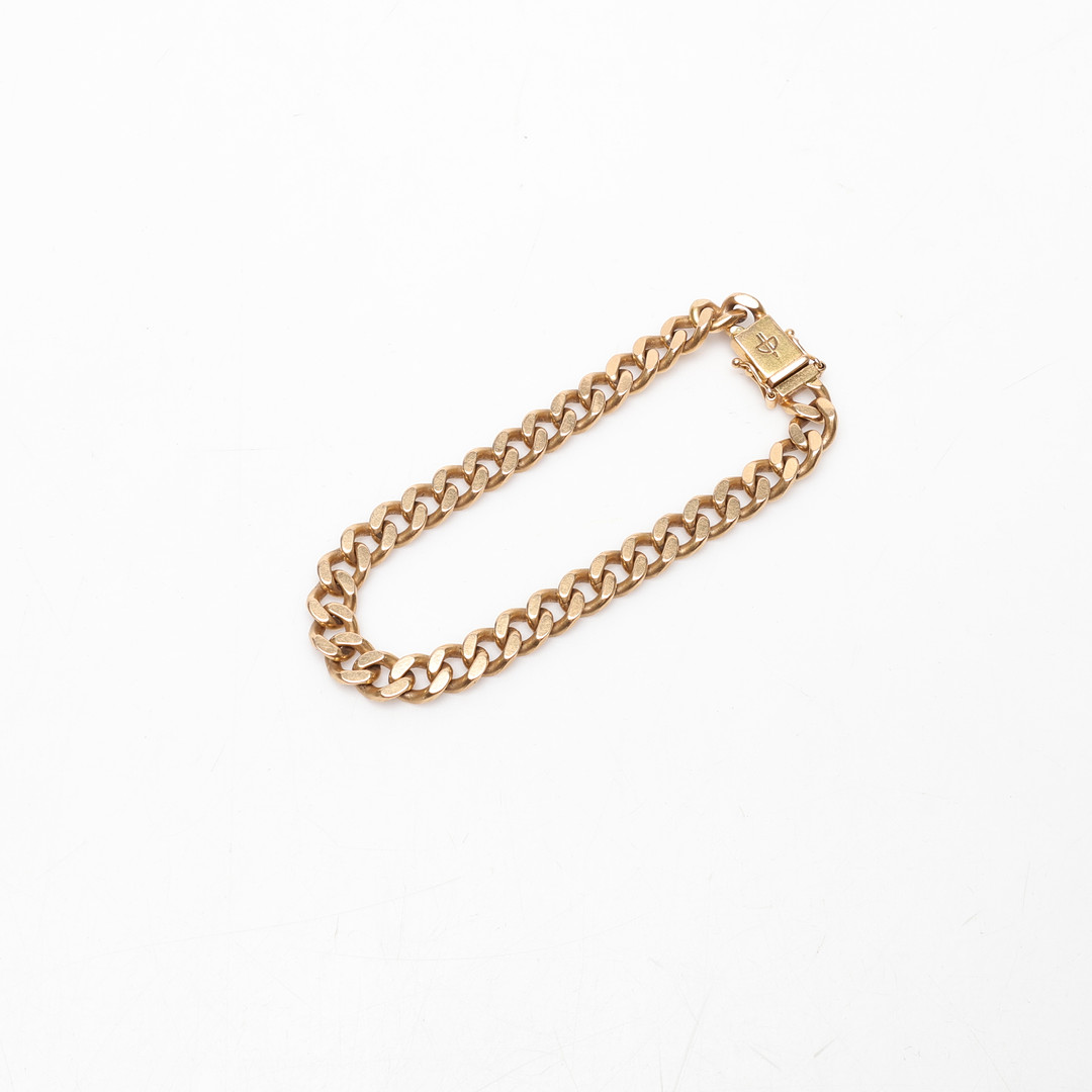 ARMBAND, pansarlänk, 18k guld, vikt ca 34,1 gram.