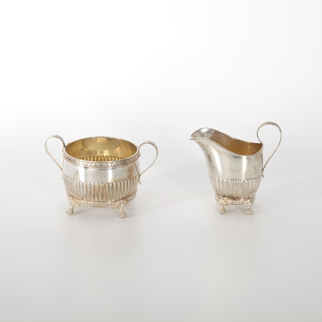 GRÄDDKANNA OCH SOCKERSKÅL 1927, silver, GAB.