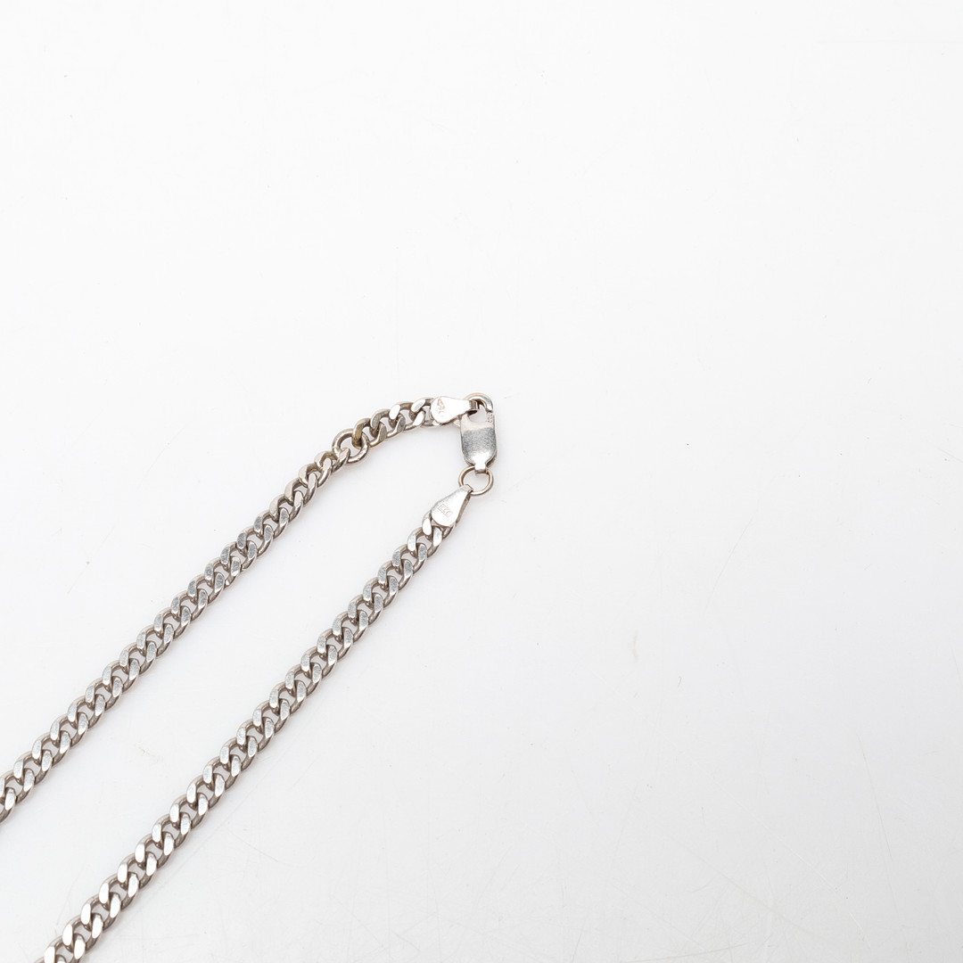 COLLIER, pansarlänk, 18k vitguld, vikt ca 18,9 gram.