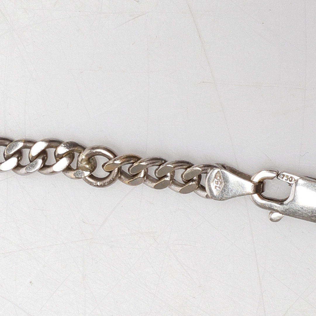 COLLIER, pansarlänk, 18k vitguld, vikt ca 18,9 gram.