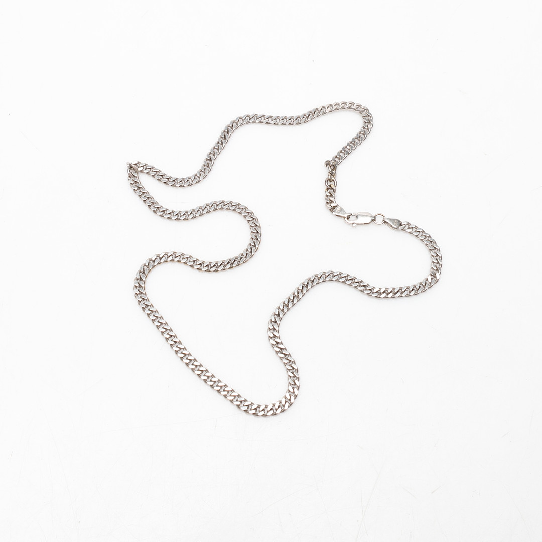 COLLIER, pansarlänk, 18k vitguld, vikt ca 18,9 gram.