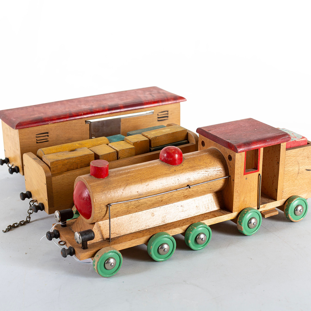 TÅG, trä, lok och vagnar, Brio, 1940/50 - tal.