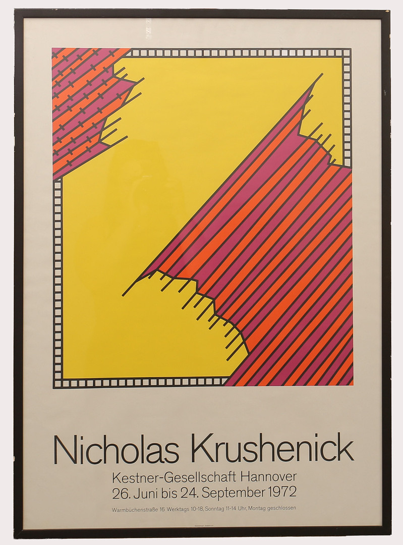 Utställningsaffisch, Nicholas Krushenick, Hannover 1972.