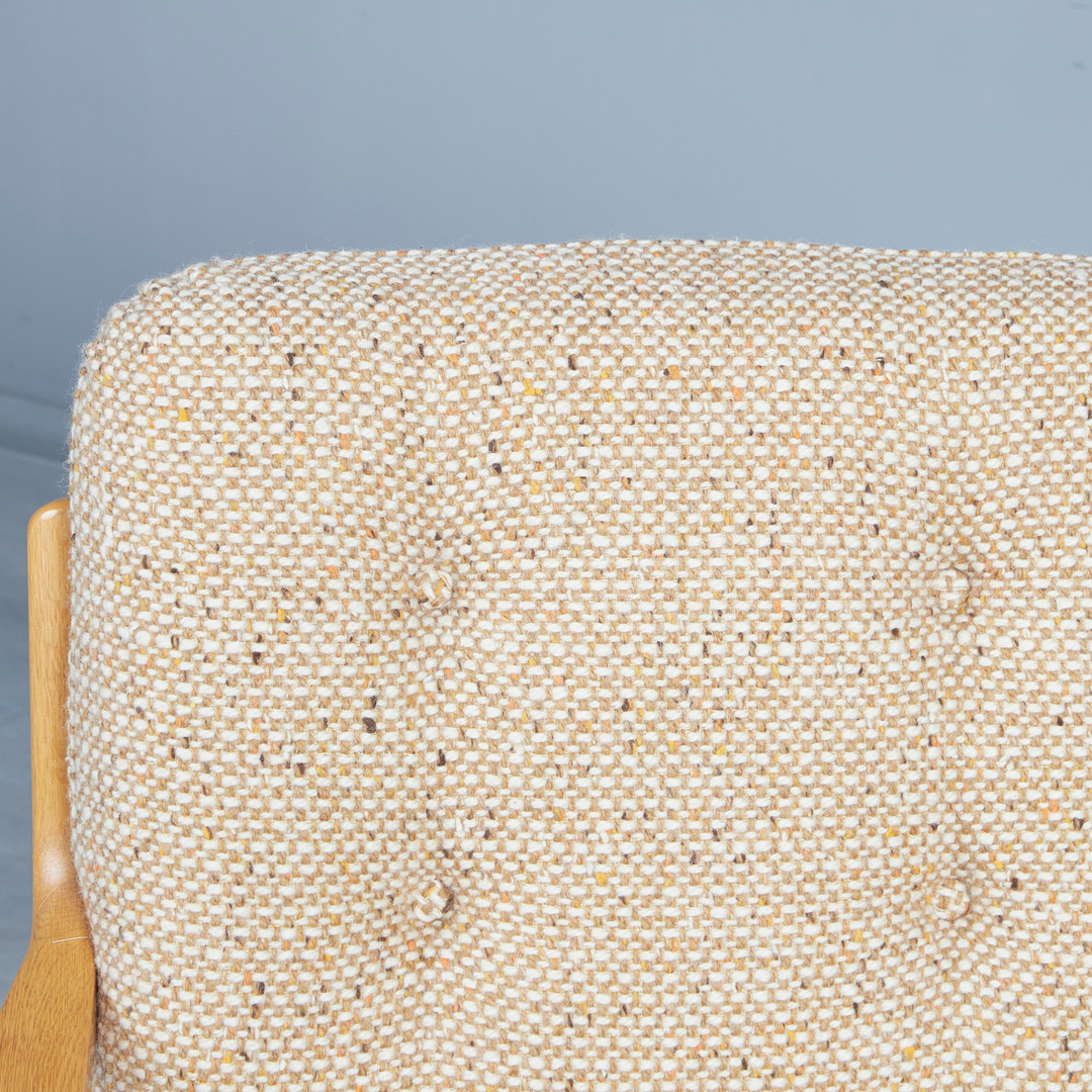 OLE WANSCHER. Cado / France & Son, Sessel / Lounge Chair, Modell 'Senator', Eiche, Wolle, Entwurf 1951, Dänemark.