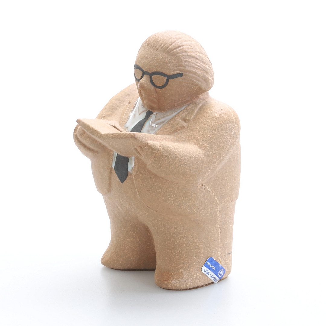 LISA LARSON. Figurin/sparbössa, stengods, Gunnar Sträng, Gustavsberg.