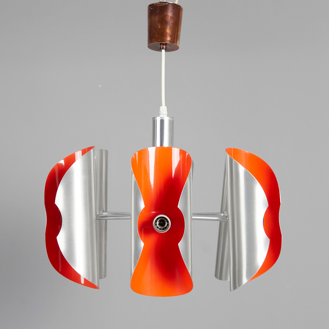 RAAK. Deckenleuchte, Modell 'Futuro', Aluminium, 1970er Jahre, Niederlande.