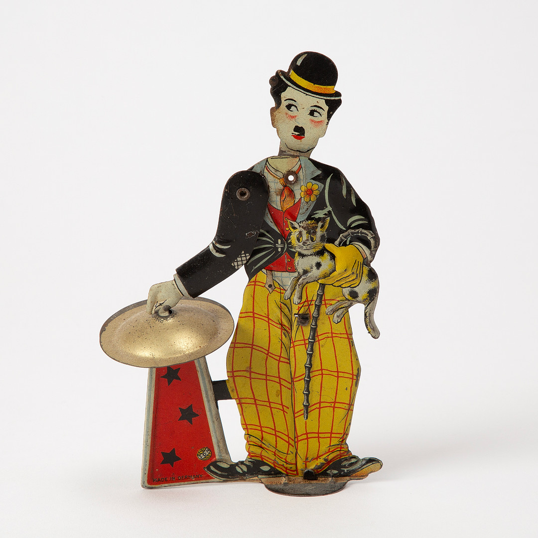 JOHANN DISTLER. Charlie Chaplin med cymbaler, litograferad plåt, Tyskland, 1900-tal.