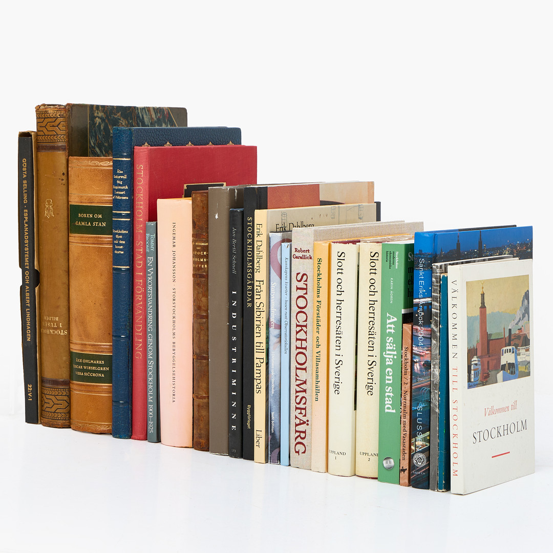 STOCKHOLMS HISTORIA, böcker, 24 volymer, Stockholmiana – Litteratur om Stockholm.