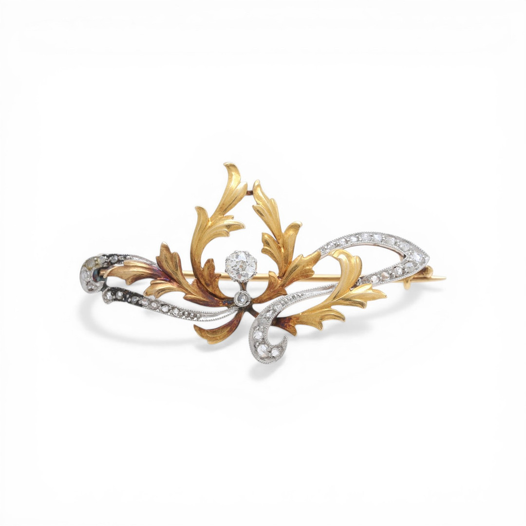 Modernist diamonds brooch, early 20th Century.
