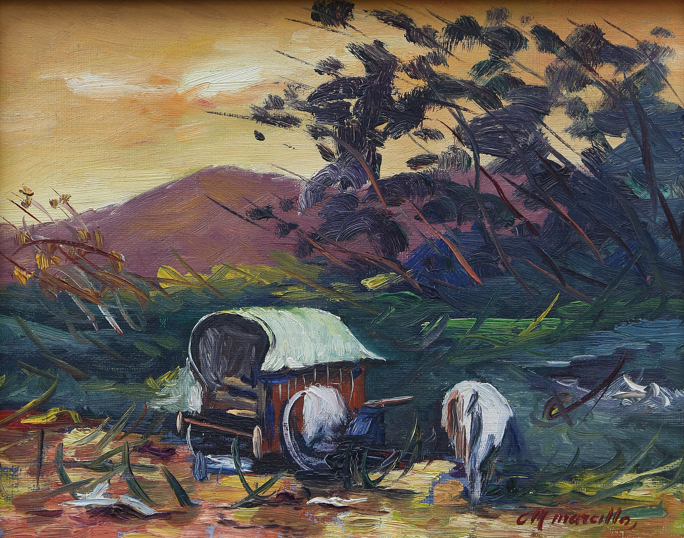 ESCUELA ESPAÑOLA DEL SIGLO XX. Rural view.