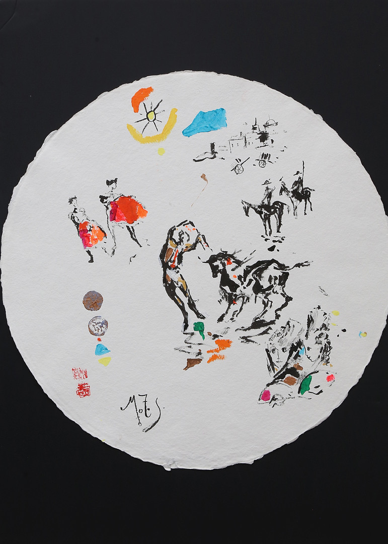 MIGUEL TORNER DE SEMIR. Bullfighting scene.