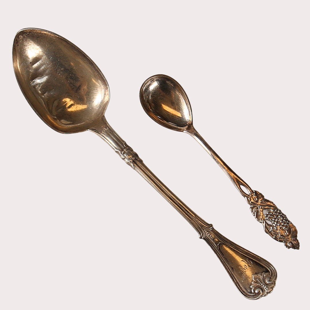 TVÅ SKEDAR, SILVER.