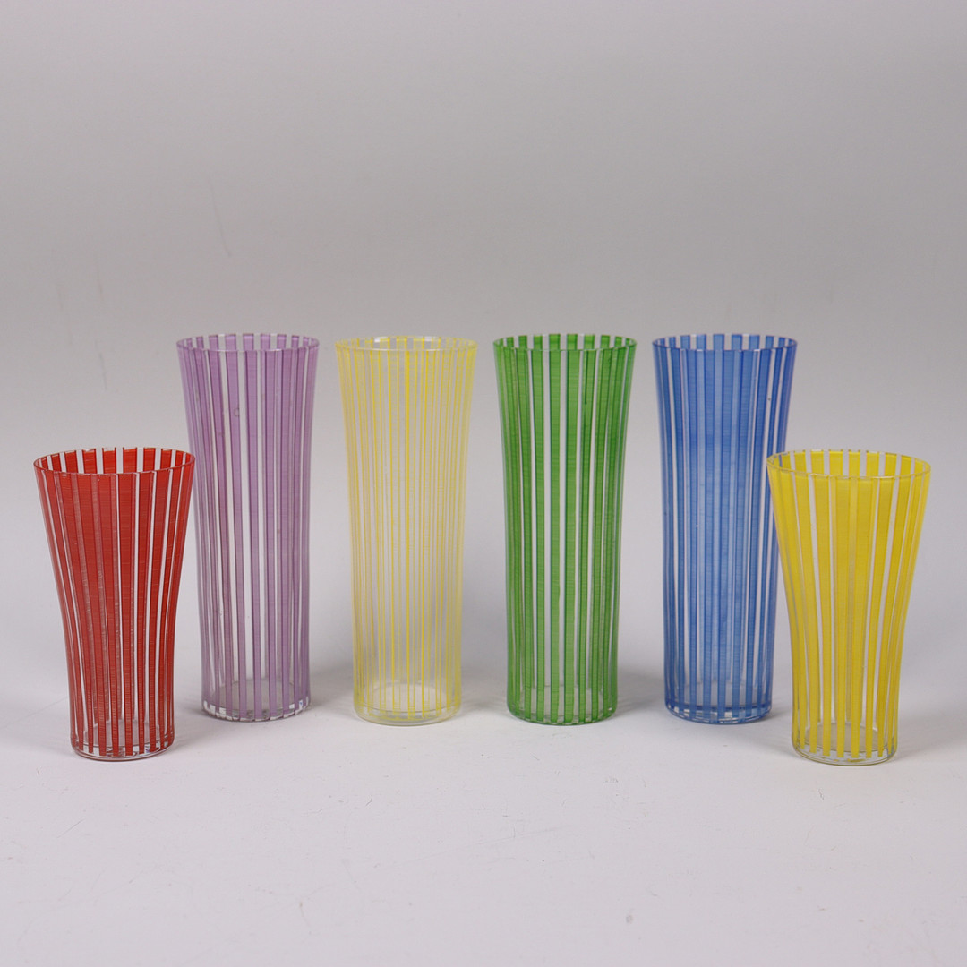 BENGT ORUP. "Strikt", Johansfors, glas, 6 st.