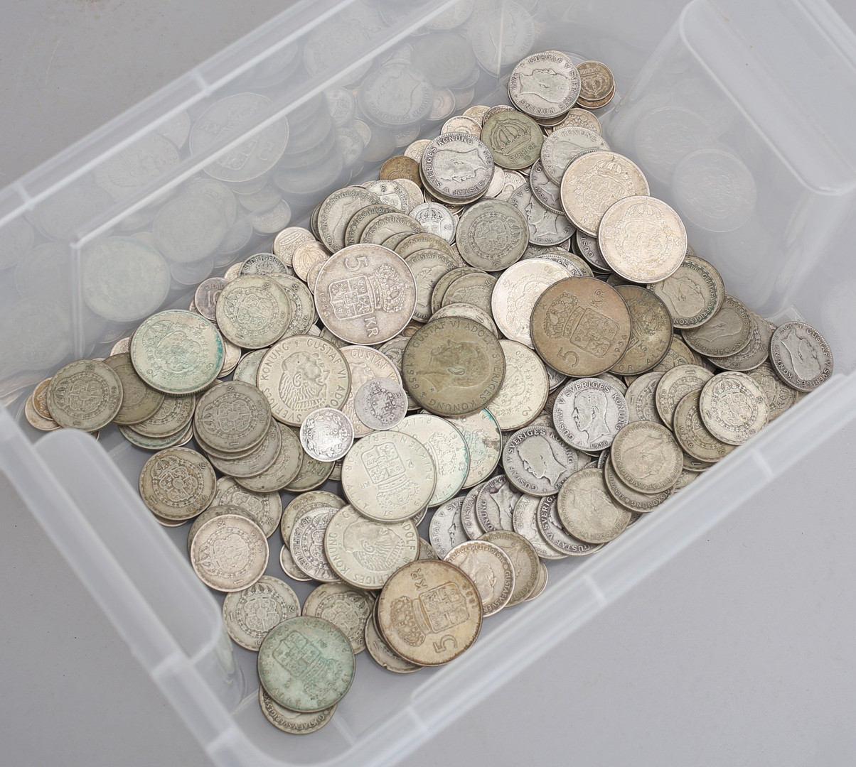 SILVERMYNT, 245 st, finvikt 547 gram, Sverige, 1800/1900-tal.