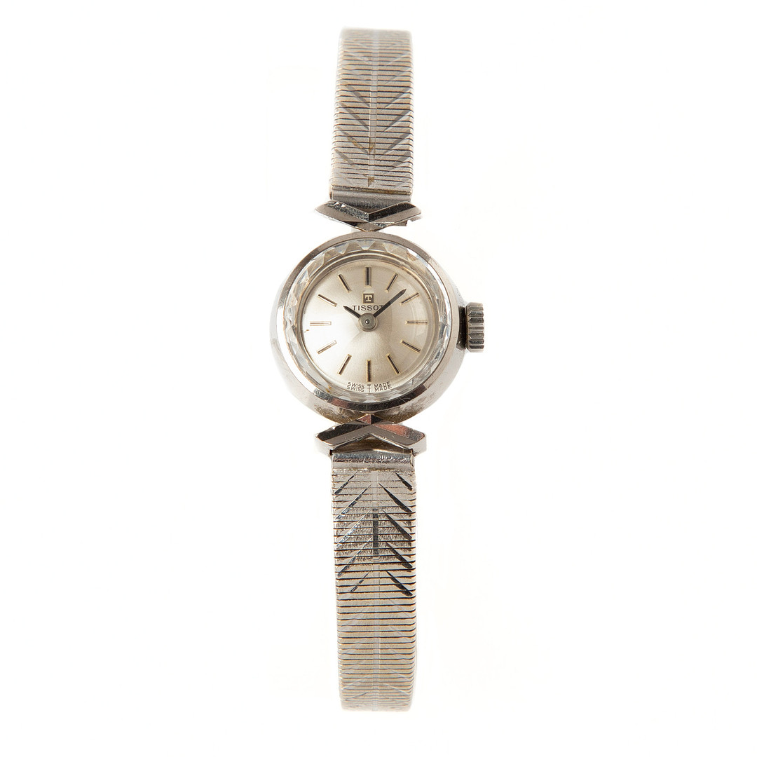 TISSOT, armbandsur, 17 mm, 18K vitguld, 1900-tal.
