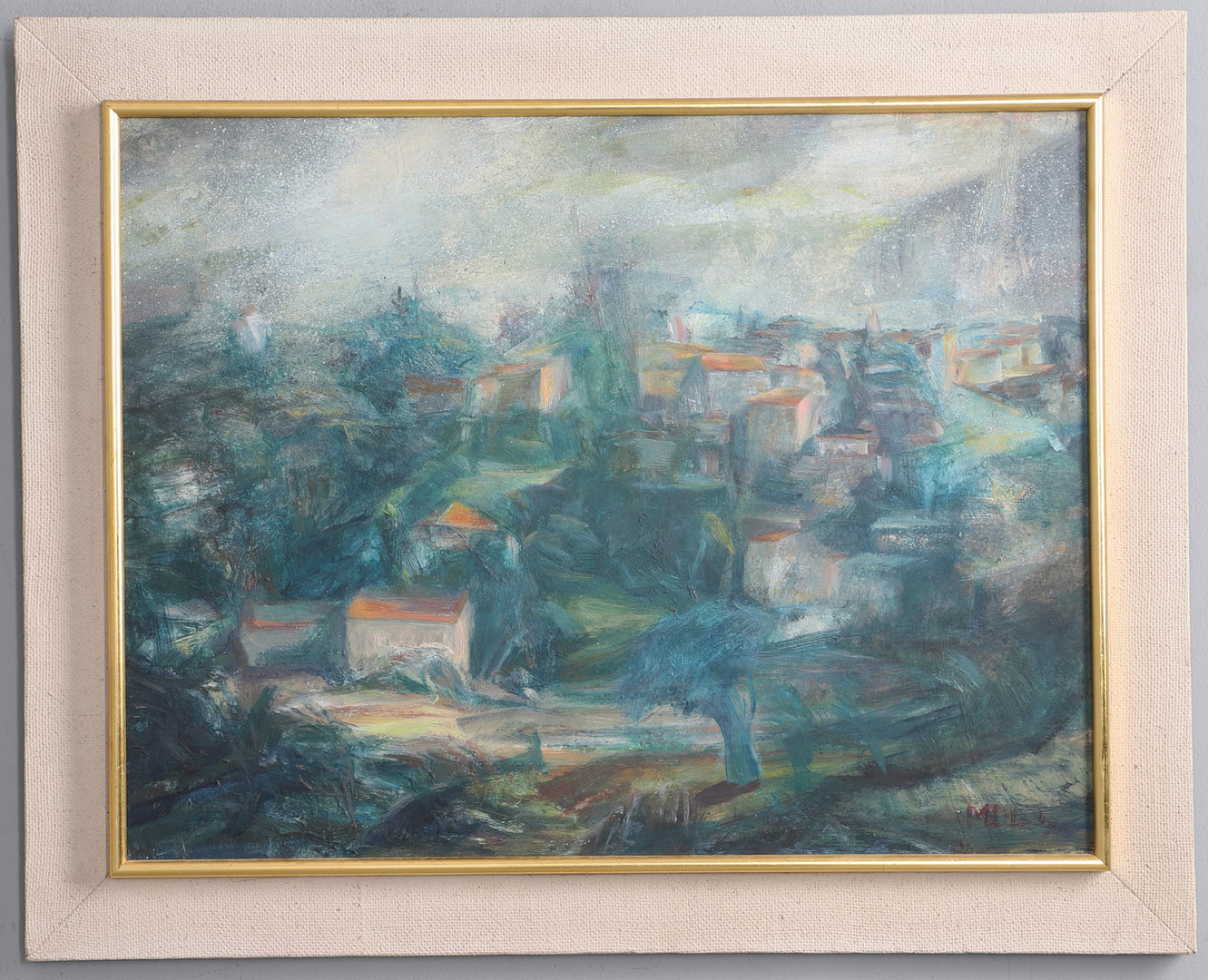 M.D. LEWIS (20TH CENTURY). 'MISTRAL OVER GUIRANNE, PROVENCE'.