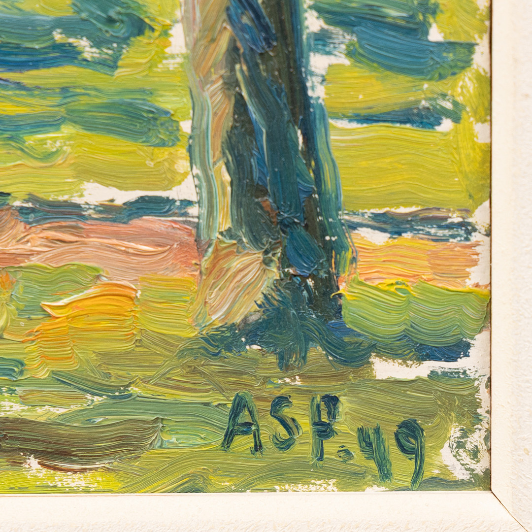 GÖSTA ASP (1910-1986). Kustlandskap, Stockholm, olja på pannå, signerad och daterad -49.