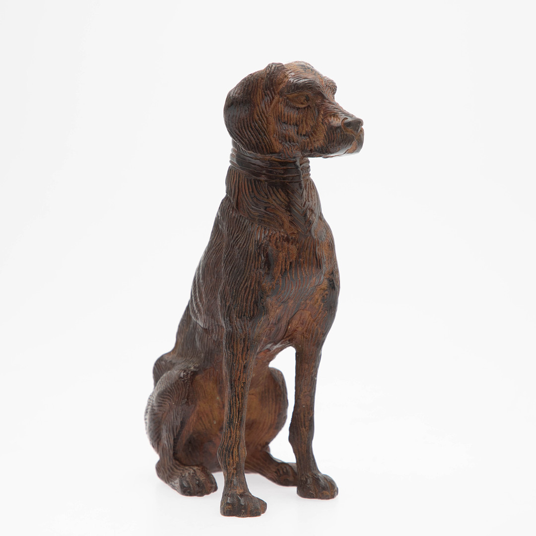 Figur eines Jagdhundes, Messing, 20. Jh.
