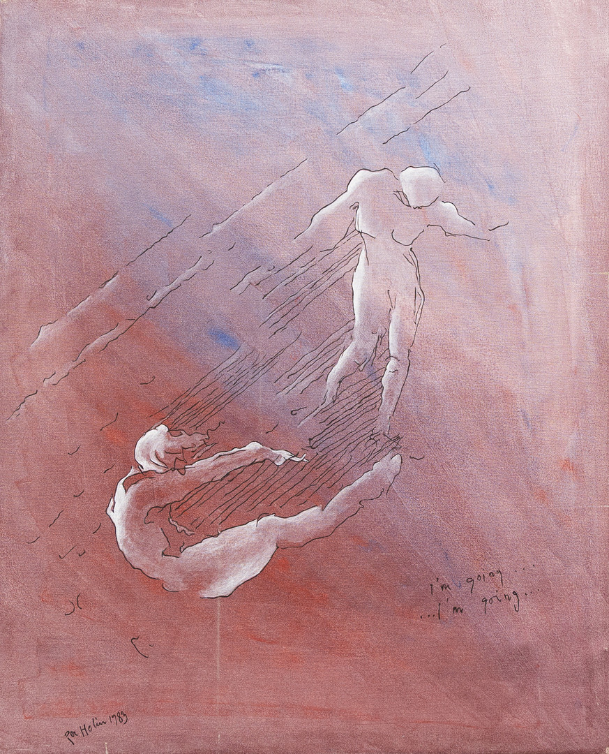 PER HELIN (1955-2020). "I´m going", olja på duk, signerad.
