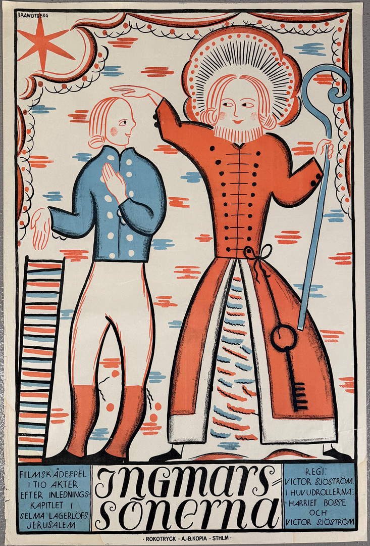 FILMAFFISCH, "Ingmarssönerna", tryckår 1919, design Oscar Brandtberg.