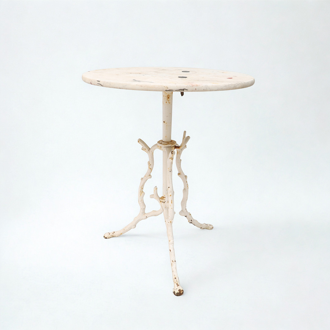 TRÄDGÅRDSBORD, gjutjärn, 1900-talets början, marmorskiva.