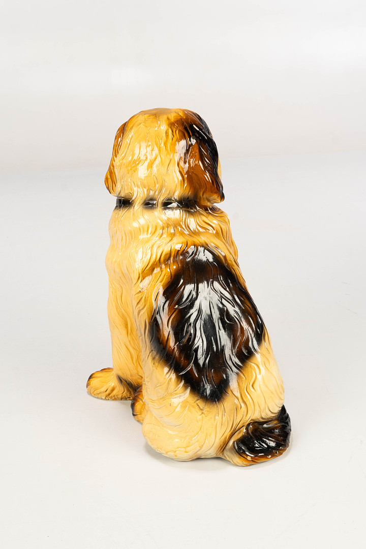 HUND, keramik, Sankt Bernhard, stengods, Belgien, 1900-tal.