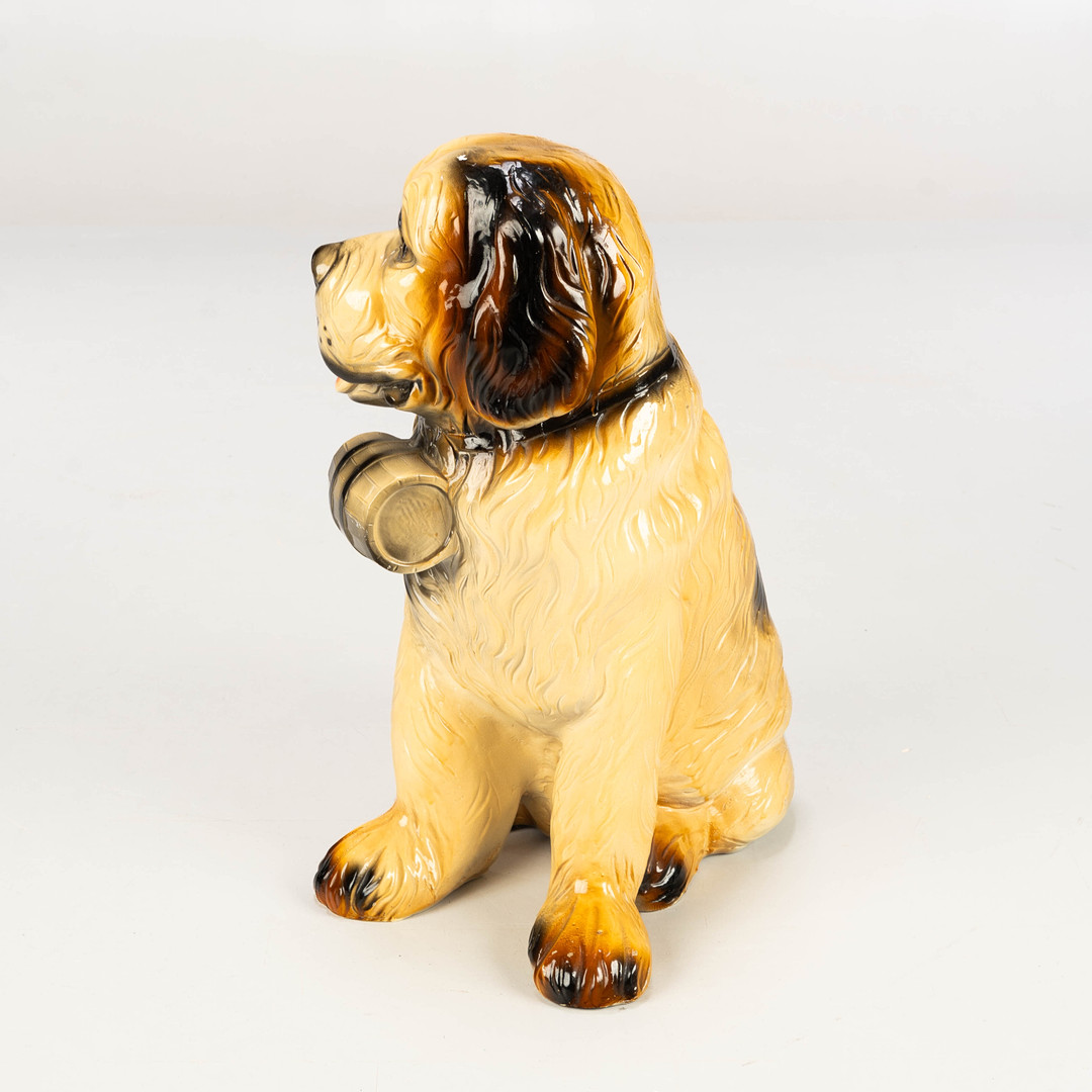HUND, keramik, Sankt Bernhard, stengods, Belgien, 1900-tal.