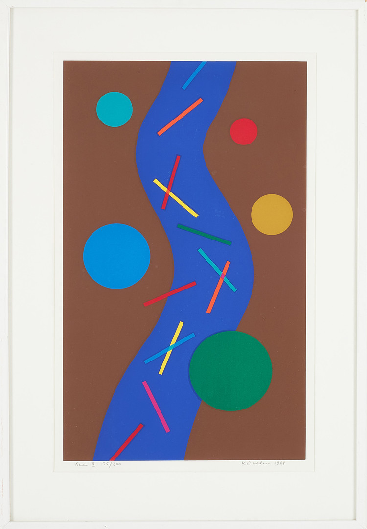 K.G. NILSON. "Älven II ", färglitografi, signerad och numrerad och daterad 175/200, 1988.