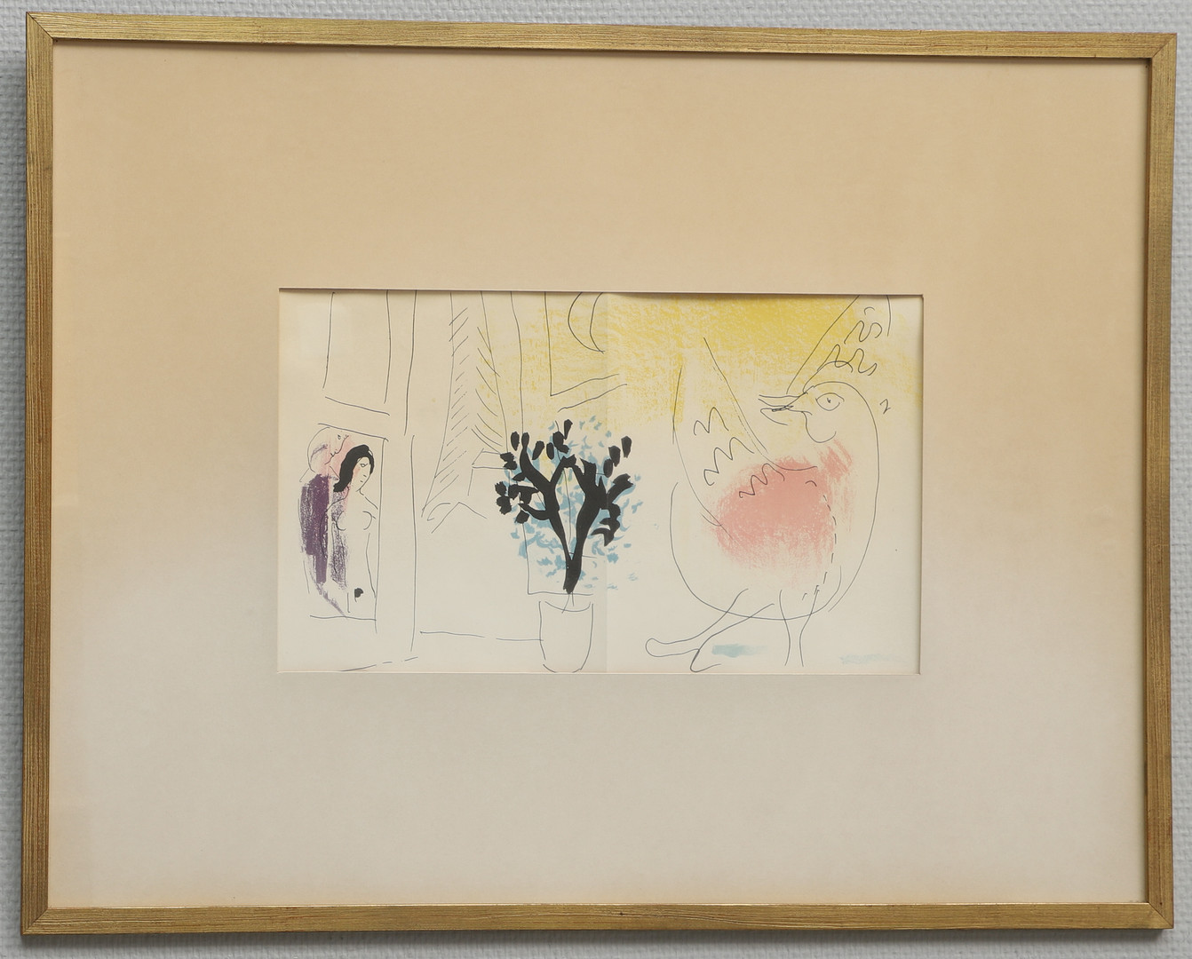 MARC CHAGALL. EFTER. Färglitografi, "Le coq rouge", osignerad.
