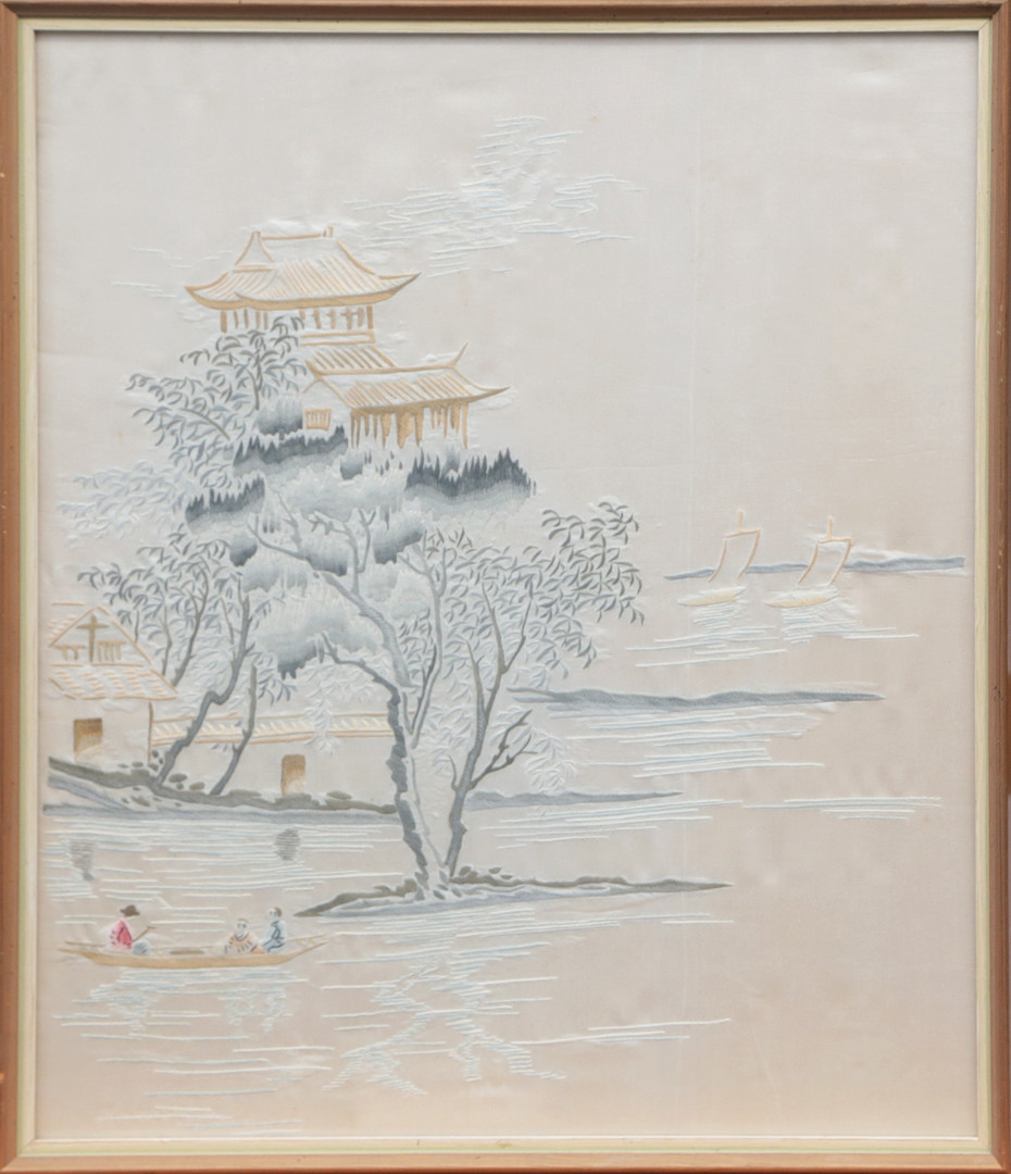 SIDENBRODERI, Inramat, Asien.