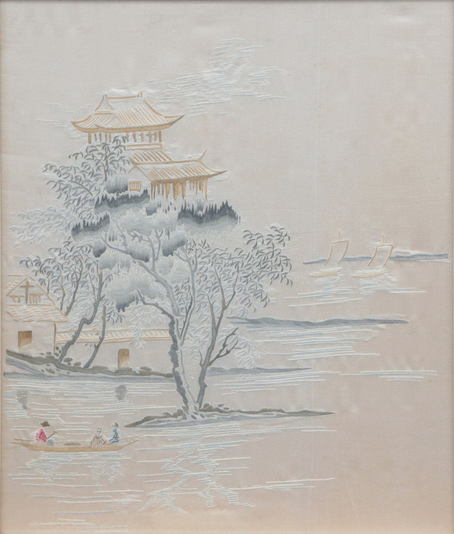 SIDENBRODERI, Inramat, Asien.