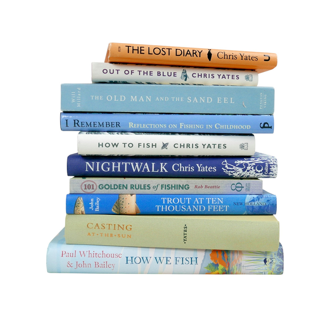 TWENTY EIGHT HARDBACK FISHING BOOKS, INCLUDING THIRTEEN BY CHRIS YATES, SIGNED LIMITED EDITIONS.