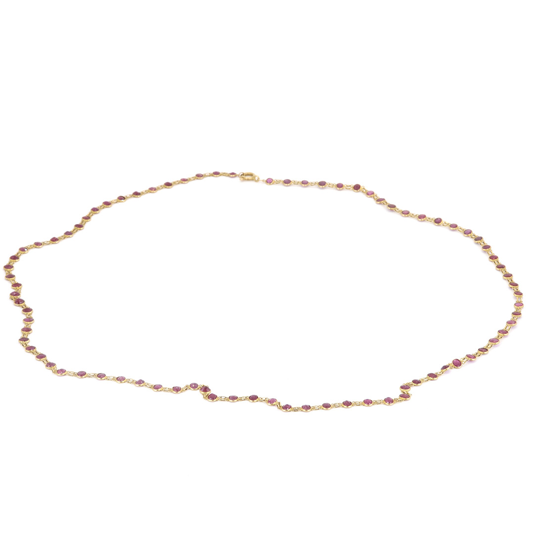 9CT RUBY SET NECKLACE.